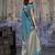 teal blue pure satin handloom weaving saree with blouse