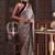 Multicolor japan satin saree with digital print blouse