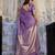 lavender pure satin handloom weaving saree with blouse