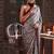 Multicolor japan satin saree with digital print blouse