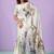 Off-White japan satin saree with digital print blouse