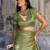 olive pure satin handloom weaving saree with blouse