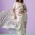 Off-White japan satin saree with digital print blouse