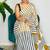 Multicolor japan satin saree with digital print blouse
