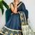 Multicolor japan satin saree with digital print blouse