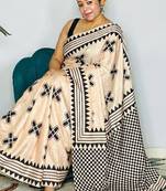 Off-White japan devsena satin saree japan satin digital print blouse