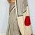 Off-White japan satin saree with digital print blouse