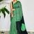 Green japan satin saree with digital print blouse
