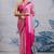Pink japan devsena satin saree japan satin digital print blouse