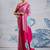 Pink japan devsena satin saree japan satin digital print blouse
