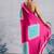 Pink japan devsena satin saree japan satin digital print blouse