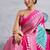 Pink japan devsena satin saree japan satin digital print blouse