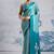 Sky blue japan devsena satin saree japan satin digital print blouse