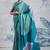 Sky blue japan devsena satin saree japan satin digital print blouse