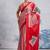 Red japan devsena satin saree japan satin digital print blouse