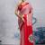 Red japan devsena satin saree japan satin digital print blouse