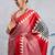 Red japan devsena satin saree japan satin digital print blouse