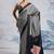 Black japan devsena satin saree japan satin digital print blouse