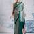 Green japan devsena satin saree japan satin digital print blouse