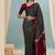 Black japan devsena satin saree japan satin digital print blouse