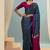 Blue japan devsena satin saree japan satin digital print blouse