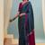 Blue japan devsena satin saree japan satin digital print blouse