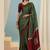 Green japan devsena satin saree japan satin digital print blouse