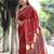 Red japan devsena satin saree japan satin digital print blouse