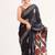 Black japan devsena satin saree japan satin digital print blouse