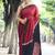 Maroon japan devsena satin saree japan satin digital print blouse
