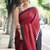 Maroon japan devsena satin saree japan satin digital print blouse