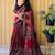 Maroon japan devsena satin saree japan satin digital print blouse