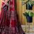 Maroon japan devsena satin saree japan satin digital print blouse