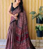 Multicolor japan devsena satin saree japan satin digital print blouse
