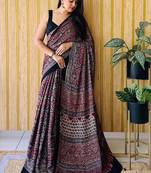 Multicolor japan devsena satin saree japan satin digital print blouse