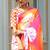 Multicolor japan devsena satin saree japan satin digital print blouse