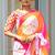 Multicolor japan devsena satin saree japan satin digital print blouse