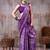 Purple japan satin saree with digital print blouse