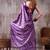 Purple japan satin saree with digital print blouse