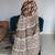 Brown japan satin saree with digital print blouse