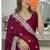 Maroon Floral Embroidered Designer Saree for Women