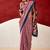 Pink japan satin saree with digital print blouse