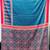 Blue japan satin saree with digital print blouse