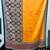 Orange japan satin saree with digital print blouse