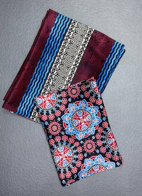 Multicolor japan satin saree with digital print blouse 1