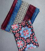 Multicolor japan satin saree with digital print blouse
