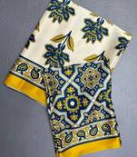 Multicolor japan satin saree with digital print blouse