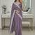 Lavender Floral Embroidered Designer Saree for Women