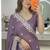 Lavender Floral Embroidered Designer Saree for Women