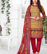 Mustrad crepe printed unstitched dress material